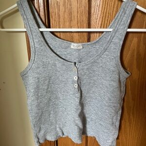 Brandy Melville grey waffle tank